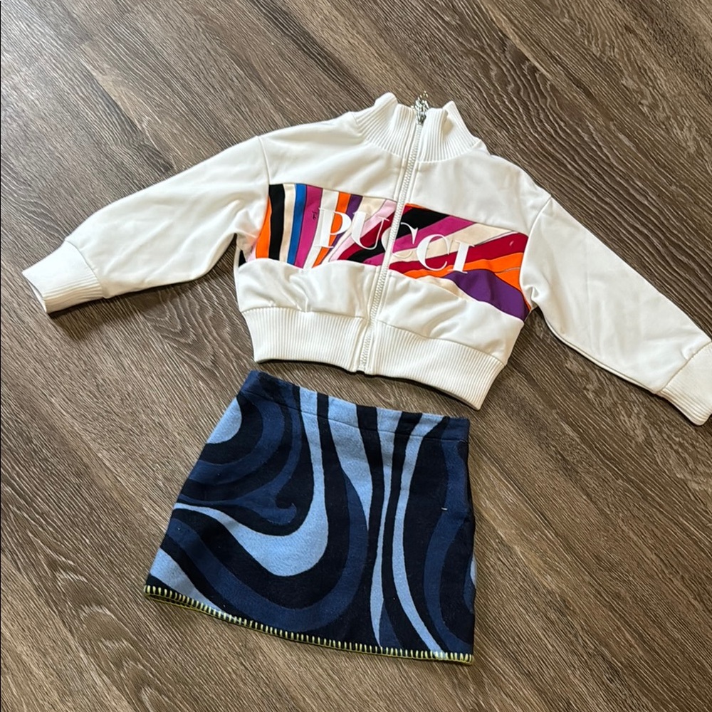Emilio Pucci Kids Matching Set - Cream, Blue, and Multicolor